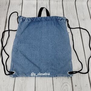 Chateau Denim Drawstring Bag